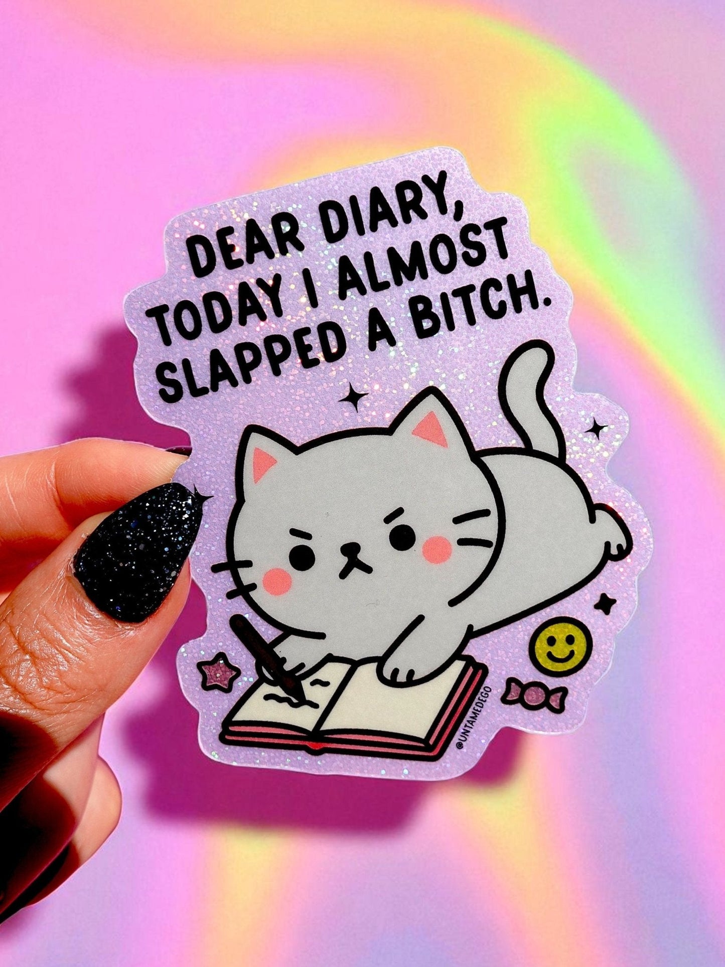 Dear Diary Angry Kitty Sticker