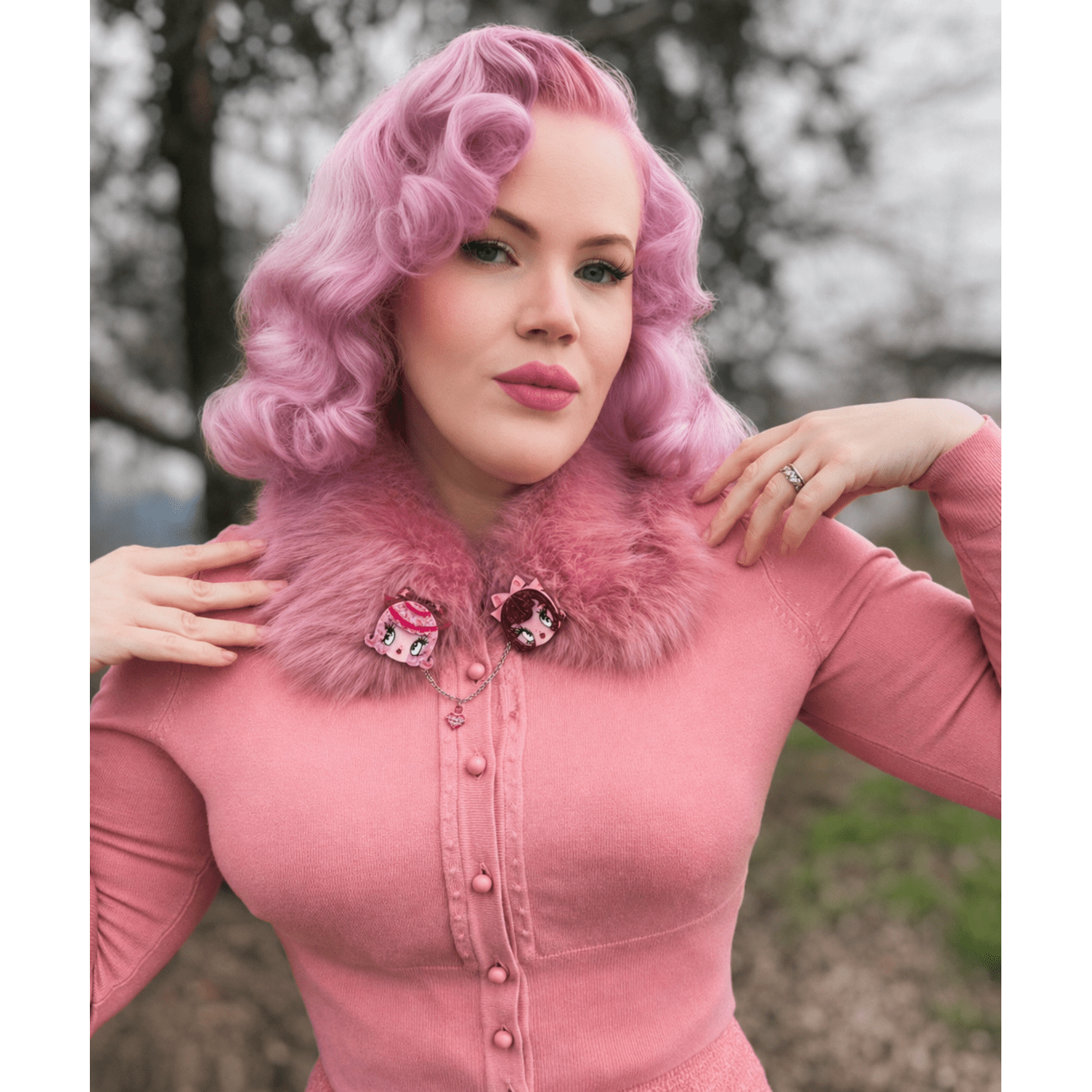 Lottie Dolly Mini Brooch by Miss Fluff x Lipstick & Chrome