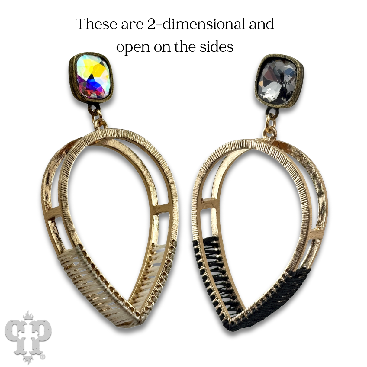 Upside down teardrop earring, Austrian crystal - LC