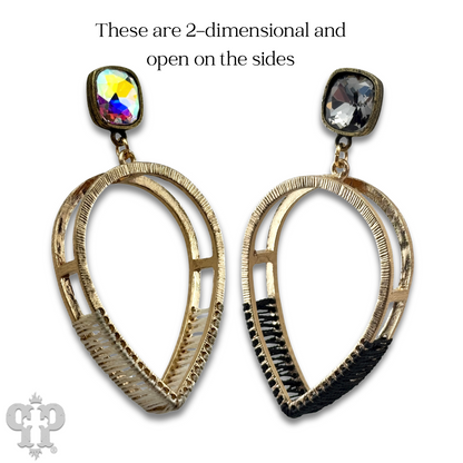 Upside down teardrop earring, Austrian crystal - LC