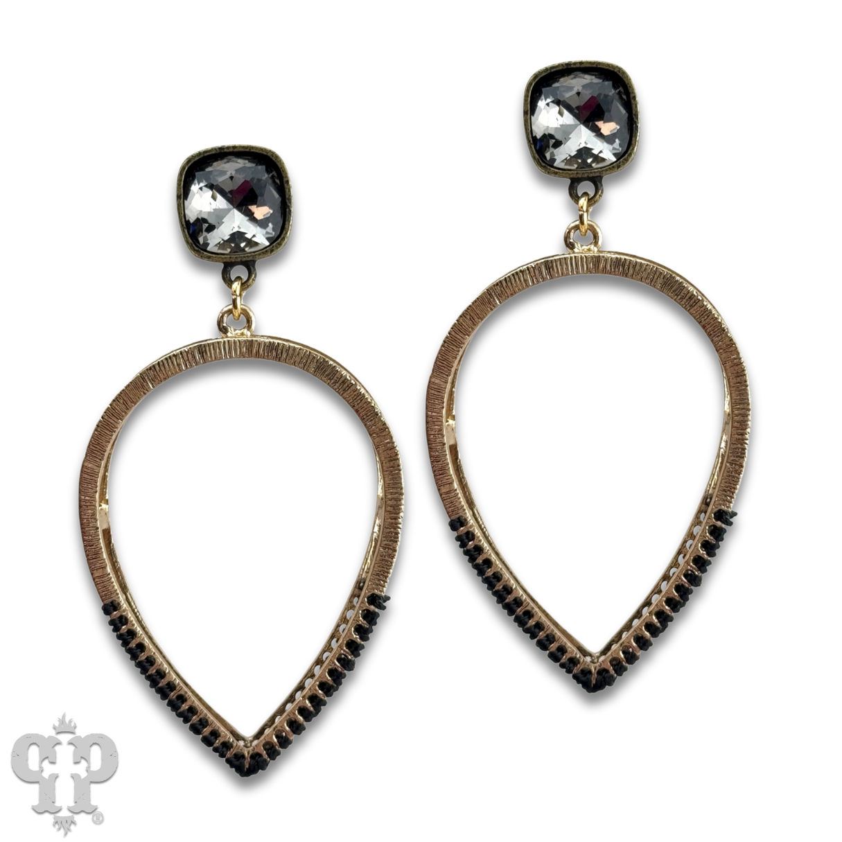 Upside down teardrop earring, Austrian crystal - LC