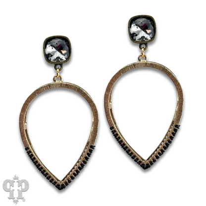 Upside down teardrop earring, Austrian crystal - LC