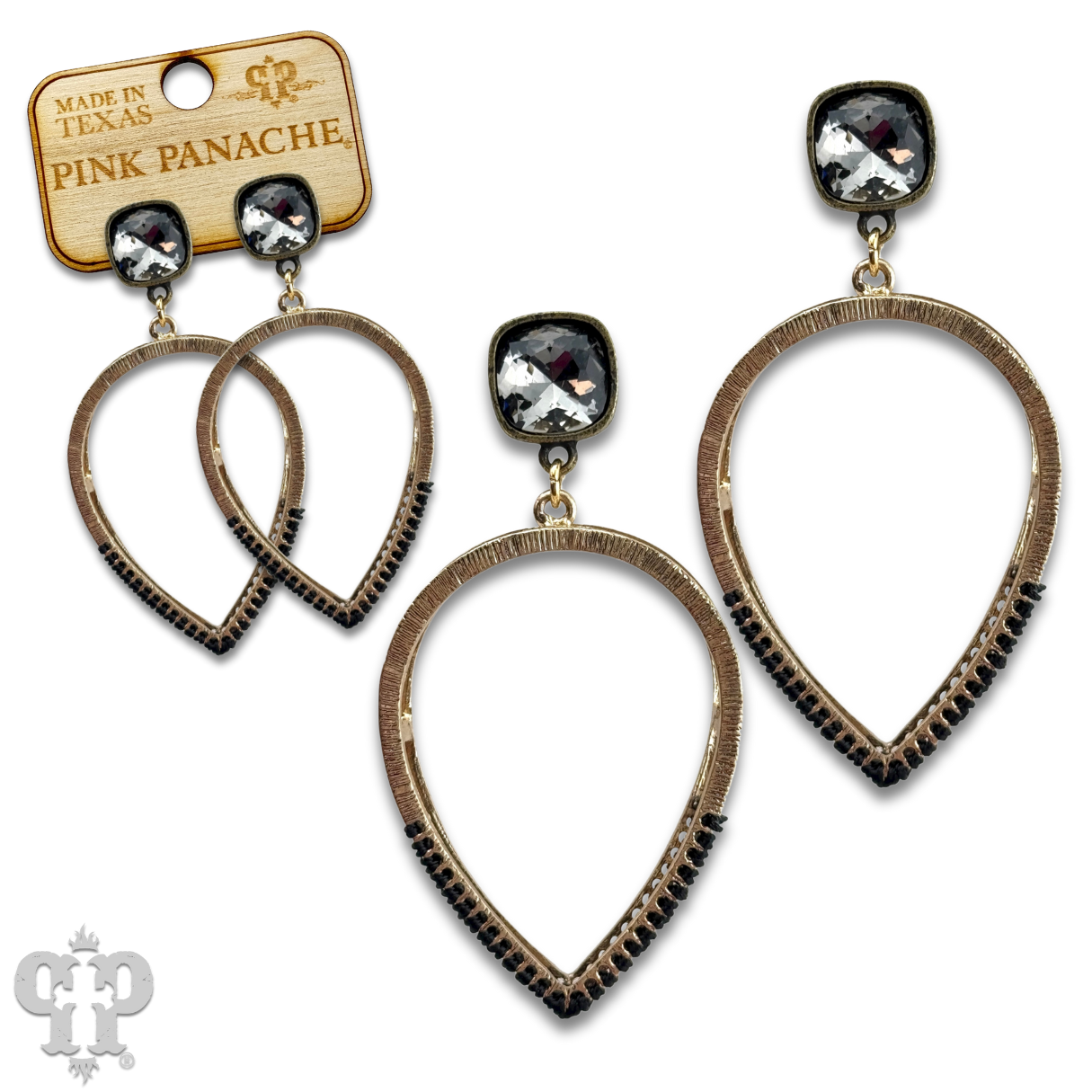 Upside down teardrop earring, Austrian crystal - LC