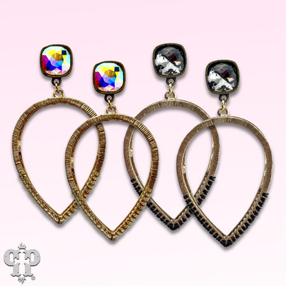 Upside down teardrop earring, Austrian crystal - LC