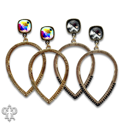 Upside down teardrop earring, Austrian crystal - LC
