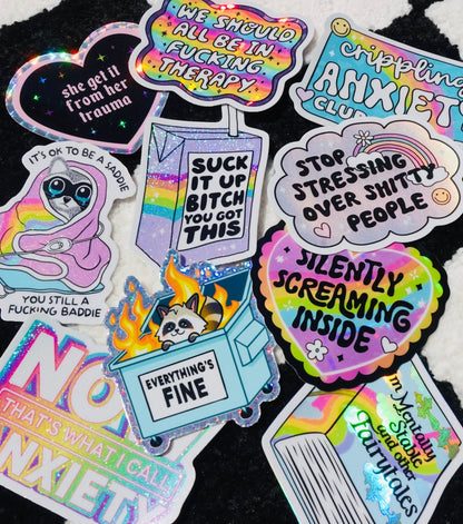 Funny Mental Health Sticker Pack