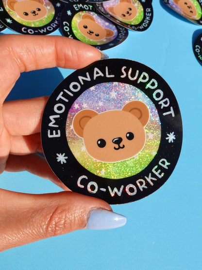Emotional Support Co-Worker Sticker