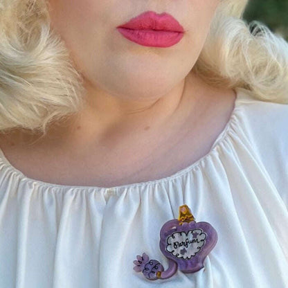 Glamour in a Bottle Peach Brooch by Asia Ellington x Lipstick & Chrome