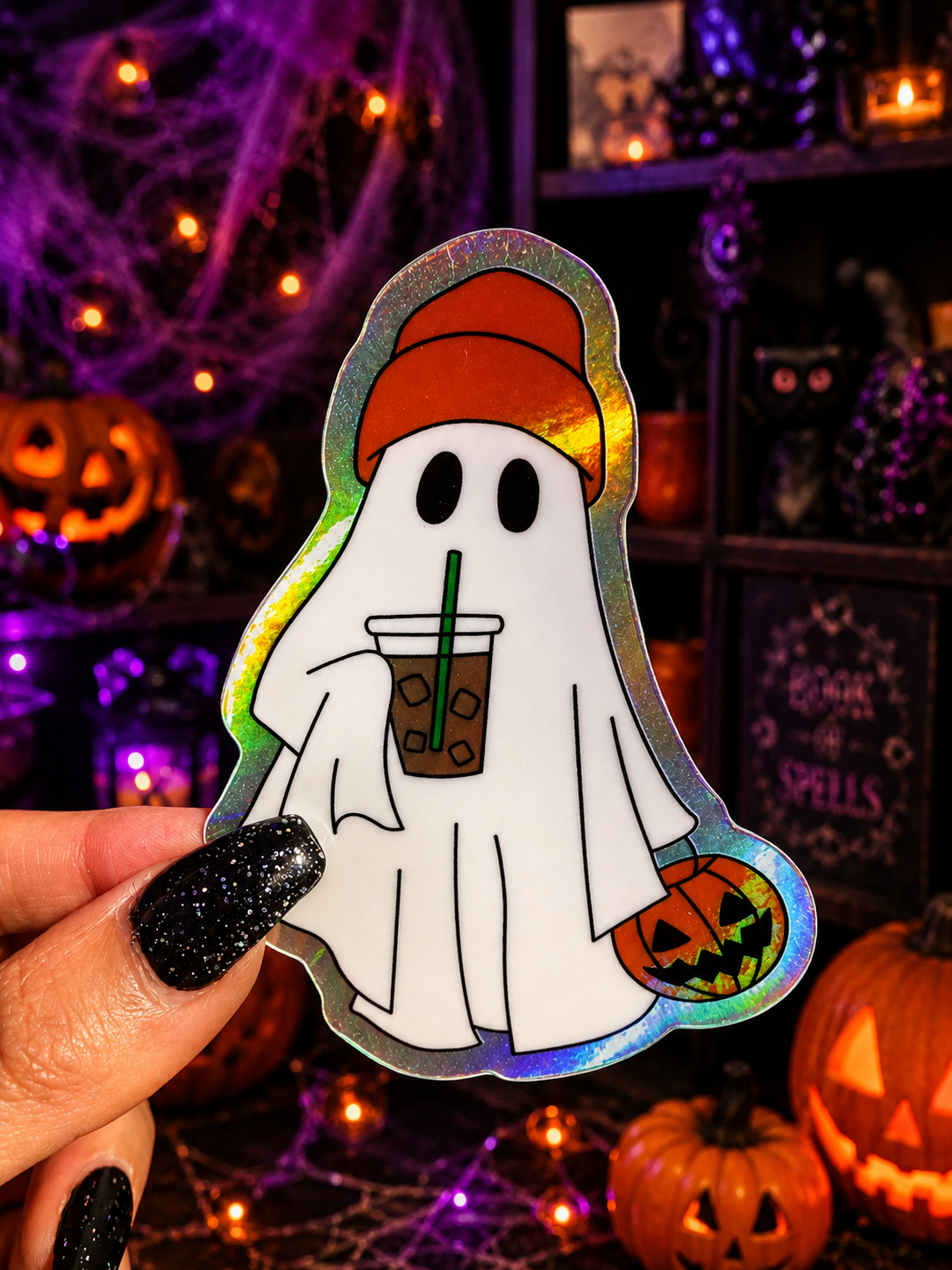 Retro Ghostie Hallowen Sticker