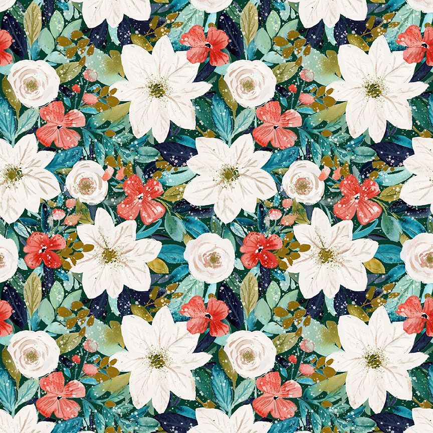 Winter Floral Vintage Dress
