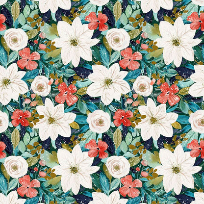 Winter Floral Vintage Dress