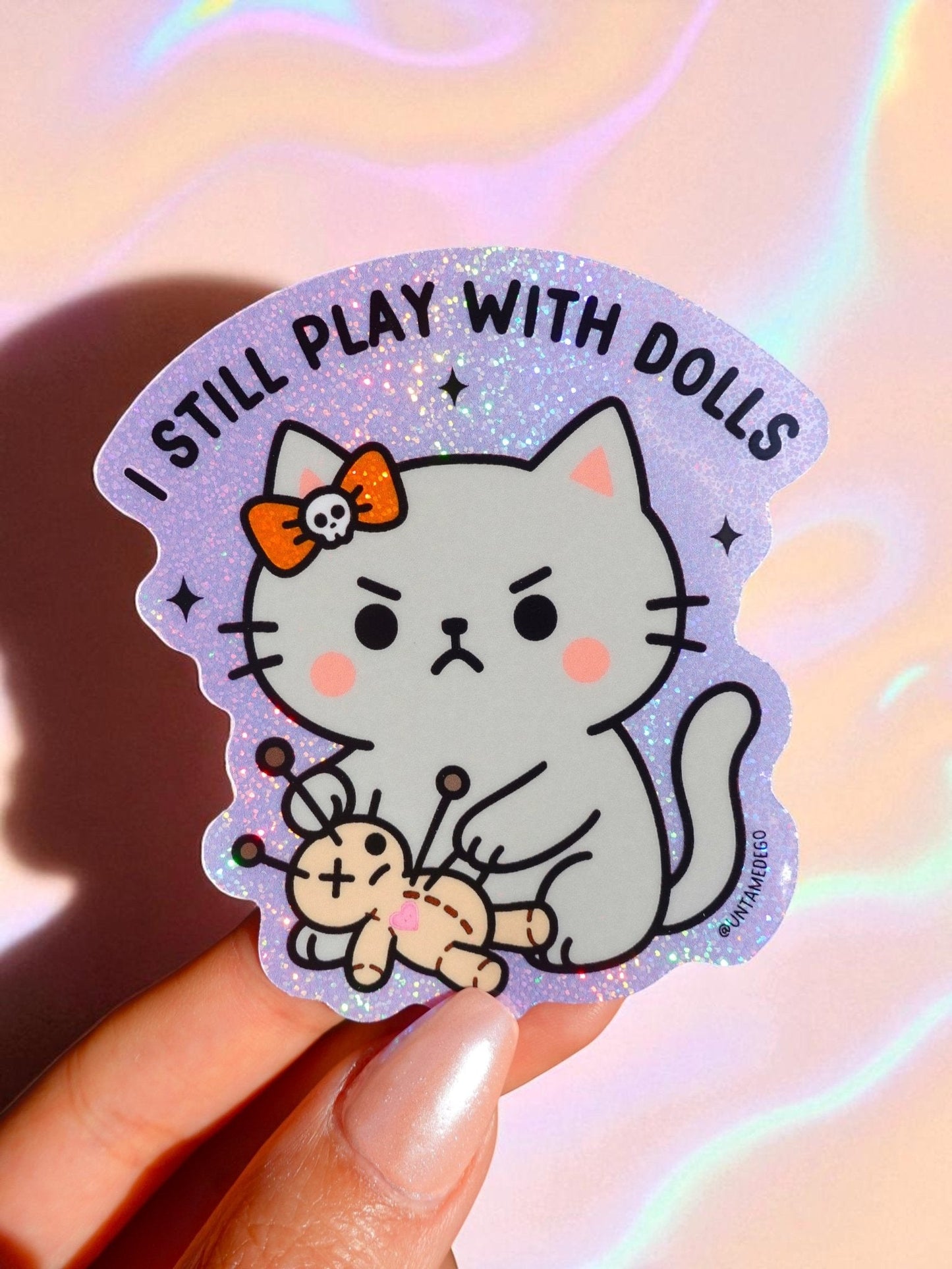 I Still Play With Dolls Angry Kitty Sticker