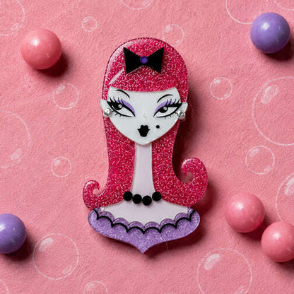 Bubblegum Boo Spooky Doll Brooch by Miss Fluff x Lipstick & Chrome