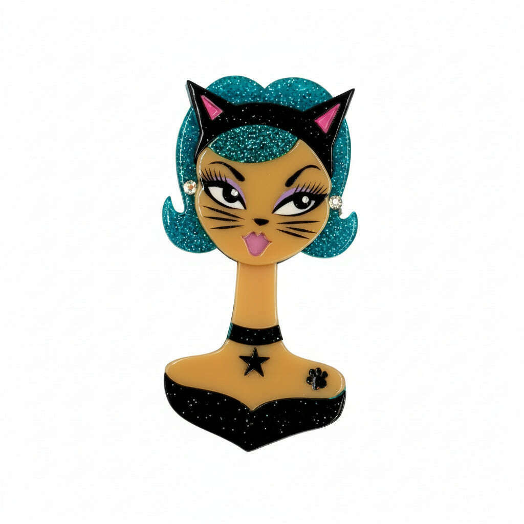 Cat's Meow Spooky Doll Brooch by Miss Fluff x Lipstick & Chrome
