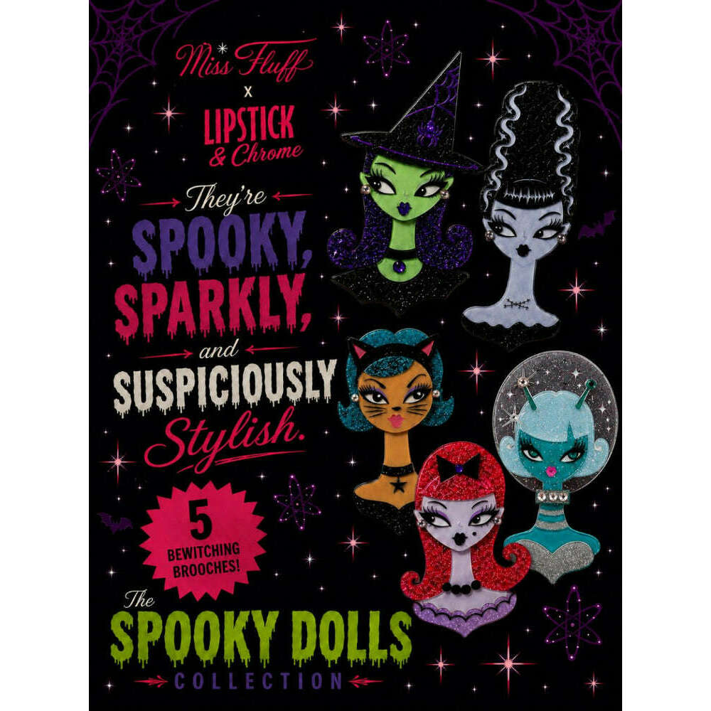 Cat's Meow Spooky Doll Brooch by Miss Fluff x Lipstick & Chrome