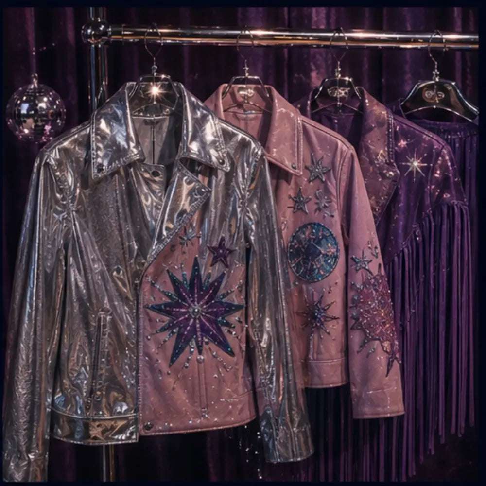 Silver and dusty-pink custom statement jackets